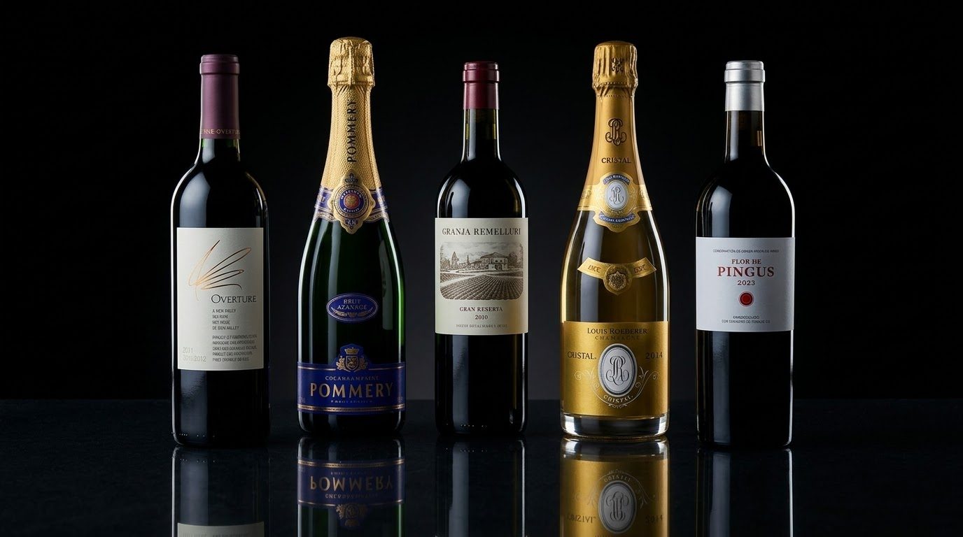 Selección de vinos y champagnes de la bodega de La Granada GRX